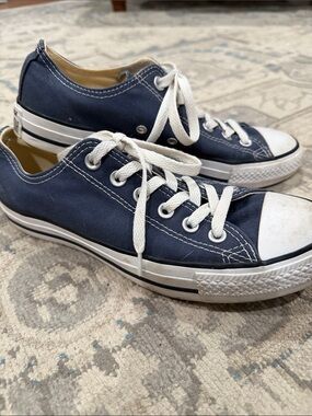 Converse Low-Top Navy Canvas Sneakers with White Laces